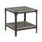 Walker Edison Slate Gray Angle Iron Rustic Wood Side Table Set